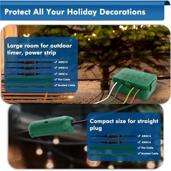 [5 Pieces] Large Outdoor Electrical Box, Waterproof Connection Box, Green - Picture 4 of 6